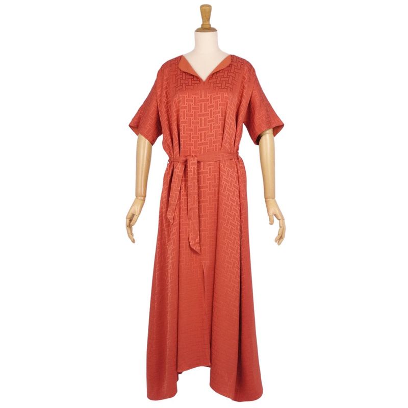 Hermes Dress 2024ss With Belt All Over Pattern Sil