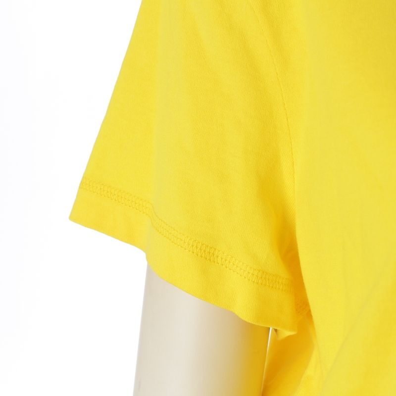 Hermes Cotton H Embroidered Pocket Short Sleeve T-shirt Top Yellow 38