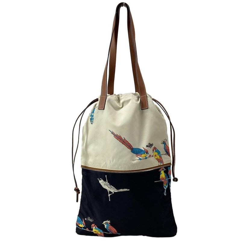 Loewe Tote Bag - Ivory X Dark Navy X Multi Paula's Ibiza / Bird / 2-way /