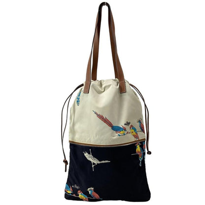 Loewe Tote Bag - Ivory X Dark Navy X Multi Paula's Ibiza / Bird / 2-way /