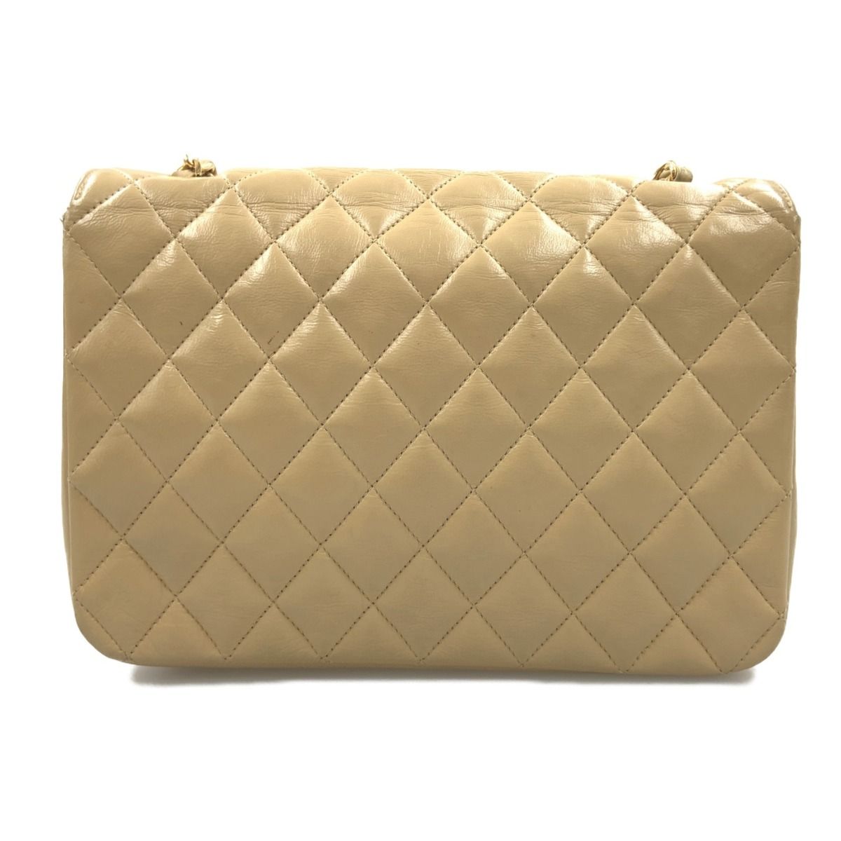 Chanel Matelasse Single Flap Chain Shoulder Bag Khaki