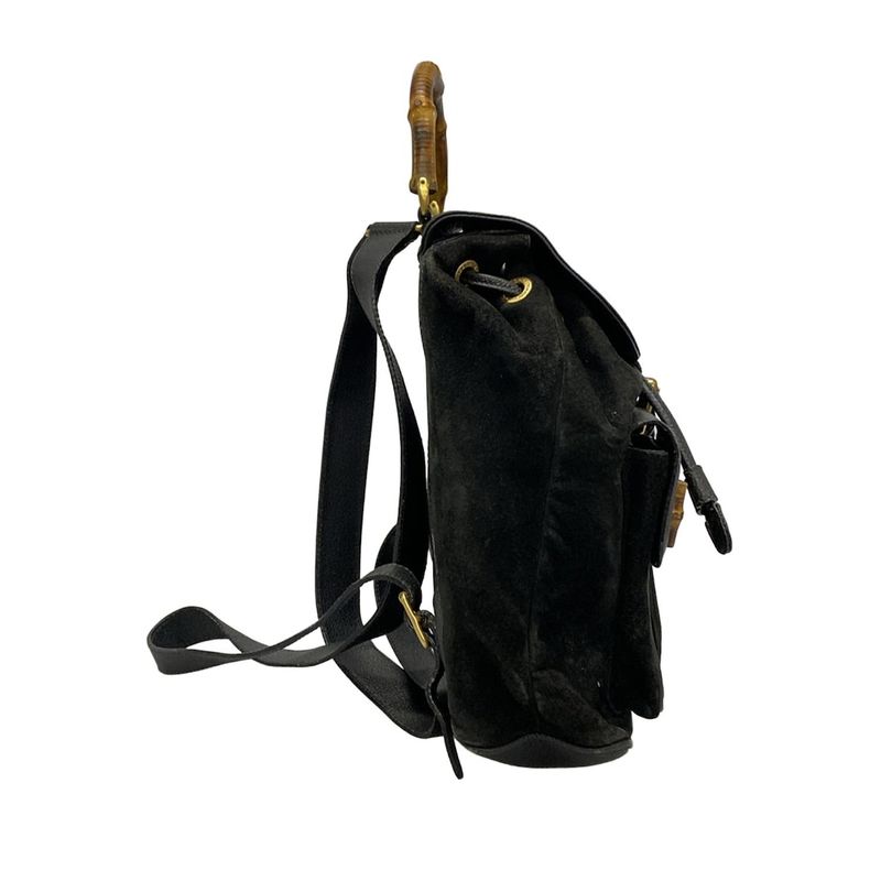 Gucci Backpack Sac Bamboo 32058 Black Leather