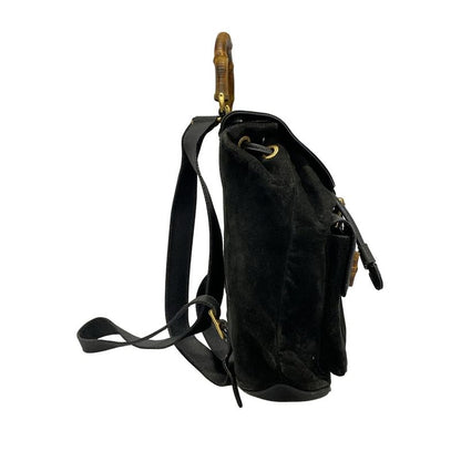 Gucci Backpack Sac Bamboo 32058 Black Leather