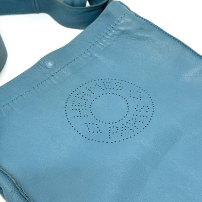 Hermes Shoulder Bag Crudo Cell Leather Blue Jean Blue