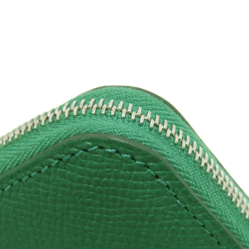 Hermes Azap Silk Inn Compact Silver Hardware Coin Case Epson Women