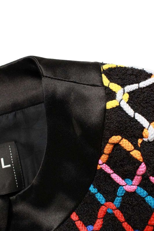 Chanel P72503v64213 Coco Mark Button No Collar Jacket Women's 42