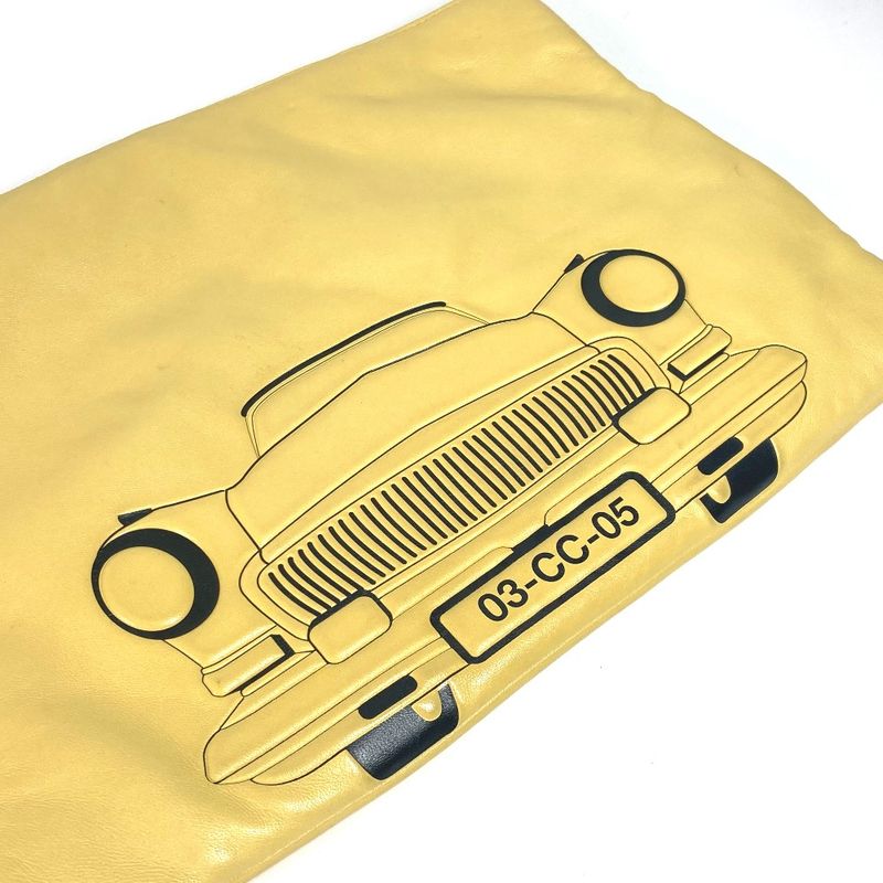 Chanel Clutch Bag Coco Havana Car Logo Leather Yellow