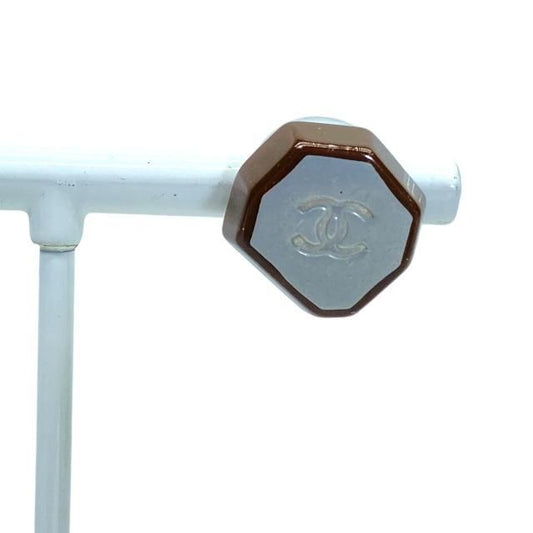 Chanel Earrings Accessories Small Accessories Coco Mark Octagon Plastic Brown
