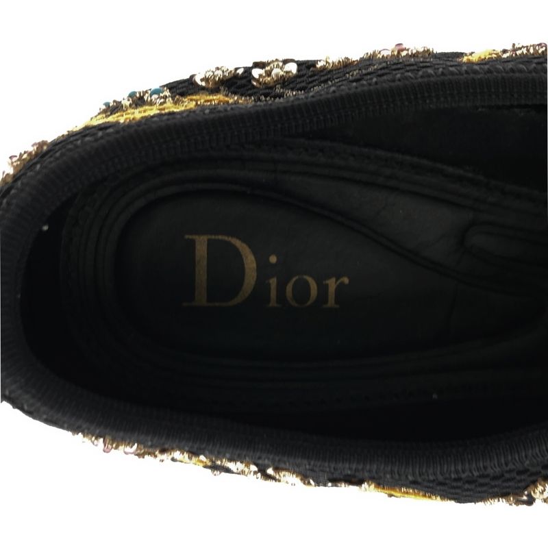 Christian Dior Fusion Flour Sequined Jacquard Sneakers Black 36