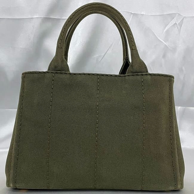 Prada 2 Way Bag Canapa Tote F22949 Khaki