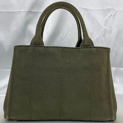 Prada 2 Way Bag Canapa Tote F22949 Khaki