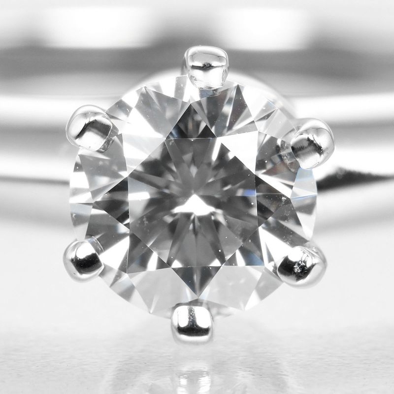 Tiffany & Co Solitaire 0.39ct Vs1/e/goog Pt950platinum X Diamond #6.5 Ladies