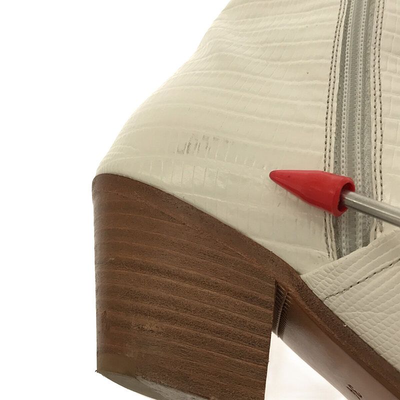 Celine Croc Shape Pressed Short Boots - 34 - White - Women's