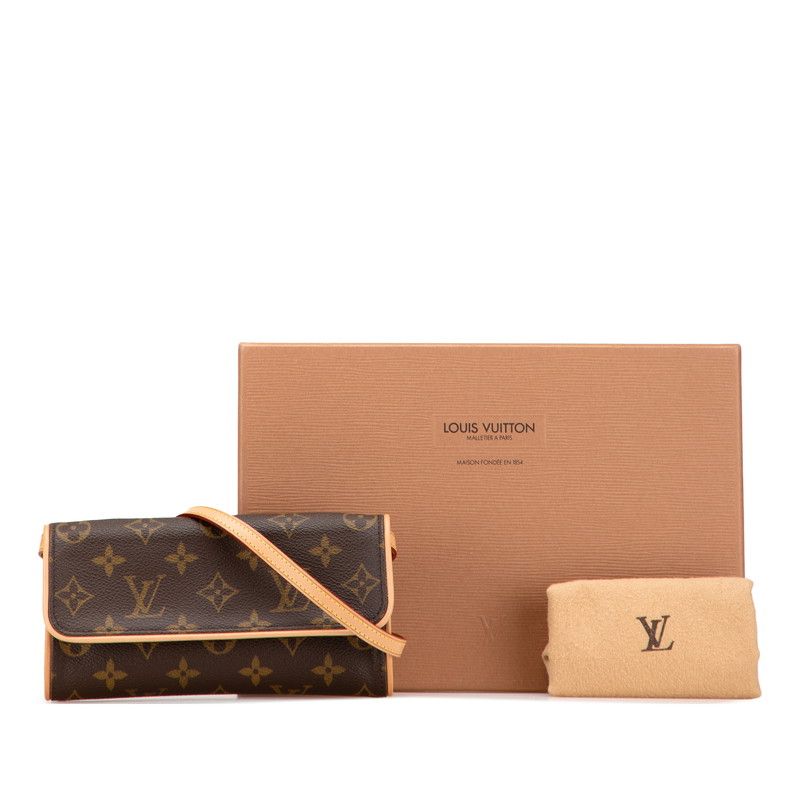 Louis Vuitton Monogram Pochette Twin PM Crossbody Mini Shoulder Bag M51854