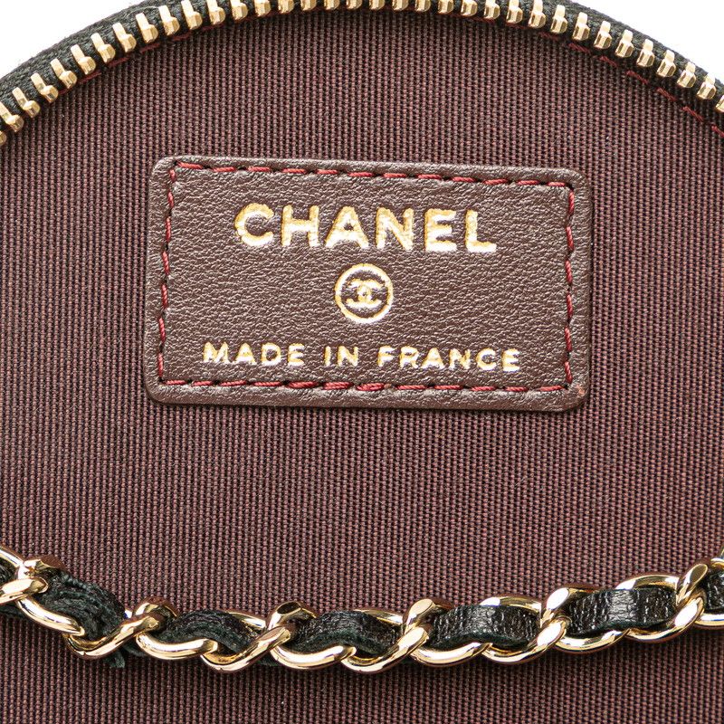 Chanel Matelasse Coco Mark Chain Vanity Bag Shoulder Bag Black Lambskin Ladies