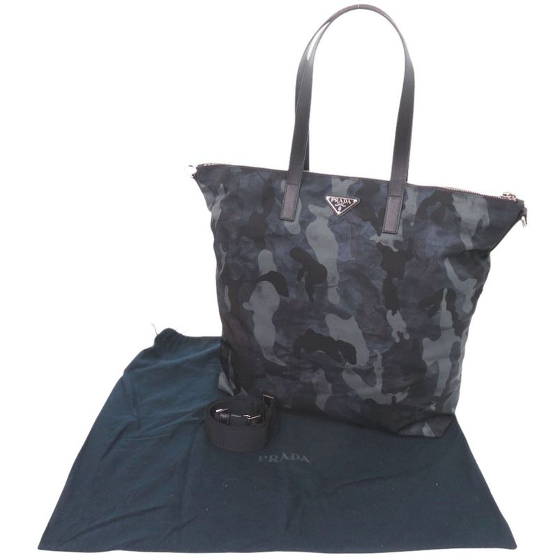 Prada 2WAY Camouflage Nylon Navy Tote Bag 1392 Prada