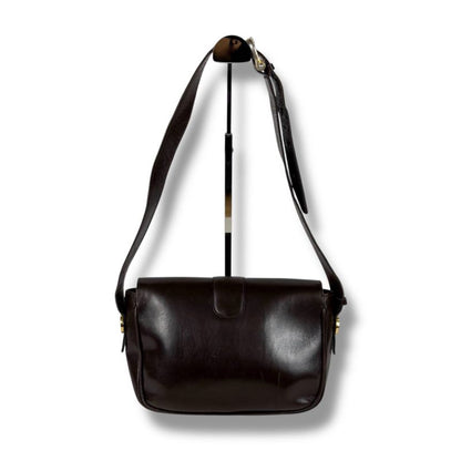 Celine Mini Shoulder Bag Dark Brown Leather Horse Carriage Hardware Horse