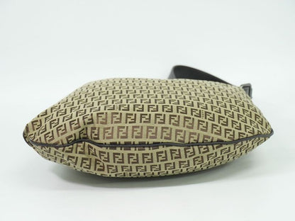 Authentic Fendi Zucchino Shoulder Bag Canvas Beige Brown 8br129 Zucchino Bag