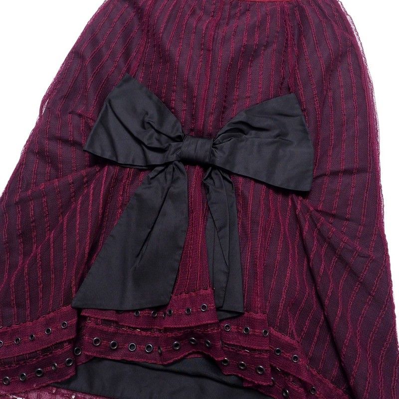 Louis Vuitton Skirt Size 36 Lace Tight Skirt Back Ribbon Beaded Dove Decoratio