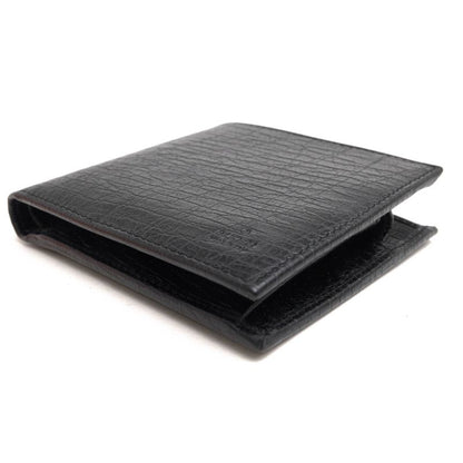 Gucci Wallet Men Leather Genuine Black 04848 Bifold with Coin Purse