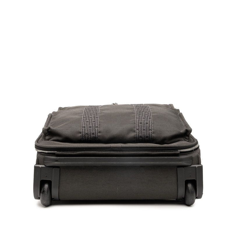 Hermes Her Line Herbag Carry Bag Suitcase Gray Silver Hardware Canvas Travel