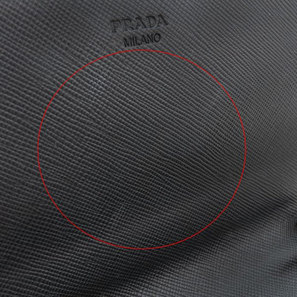 Prada Chain Wallet Saffiano Metal Shoulder Wallet Leather Nero Gold Hardware