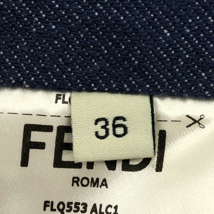 Fendi ⑤ Flq553 Layered Denim Skirt Women's Navy 36