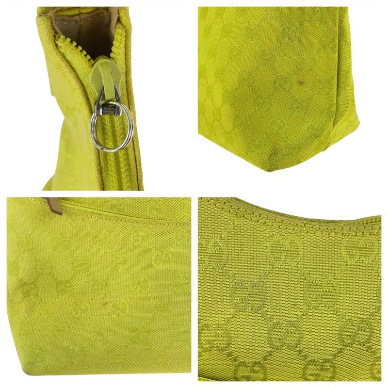 Gucci Yellow Beige Silver Hardware GG Canvas/leather 001 3386 Shoulder Bag