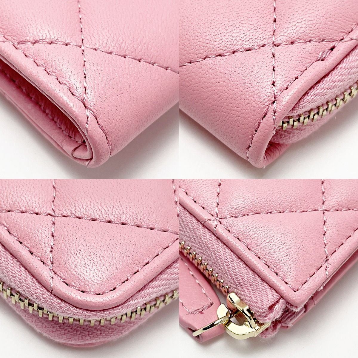 Chanel Matelasse Ap0221 Baby Pink Coin Case Lambskin Ladies Gold Hardware