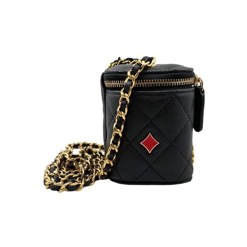 Chanel Shoulder Bag Small Vanity Bag Ap3078 Matelasse Caviar Skin Coco Mark