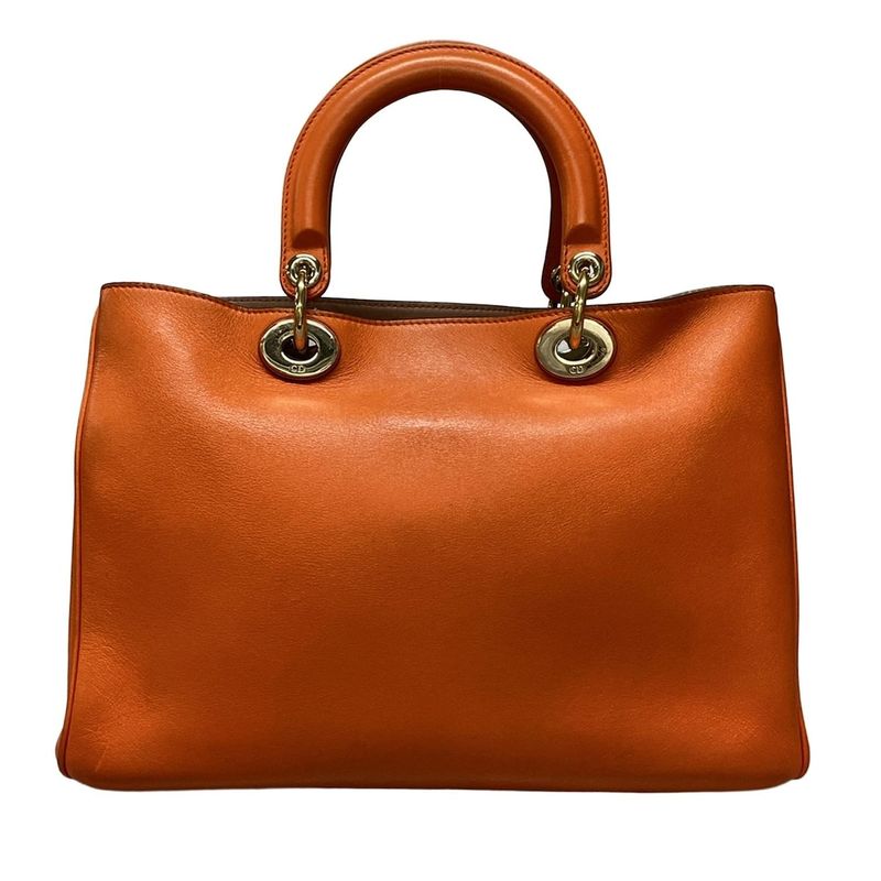 Dior/christian Dior Tote Bag Diorissimo Orange Leather