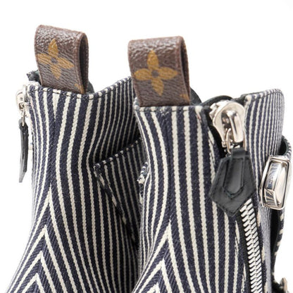 Louis Vuitton Janet Boots Size 36 Canvas Stripe Hickory Short Boots