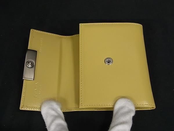 Prada M171 Leather Coin Case Coin Purse Ladies Yellow Fh2747