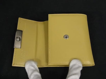 Prada M171 Leather Coin Case Coin Purse Ladies Yellow Fh2747