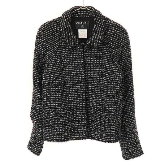 Chanel 2003c Coco Button Tweed Jacket P20548v11528 Black 38