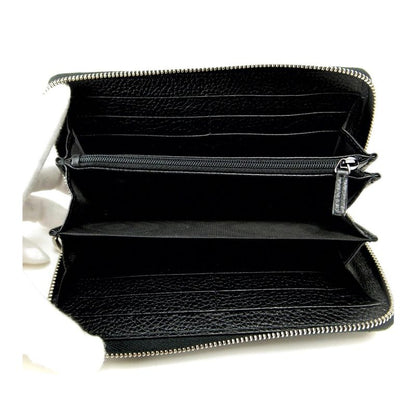 Gucci Round Zipper Long Wallet With Coin Purse 473928 Men's Black Pawnshop