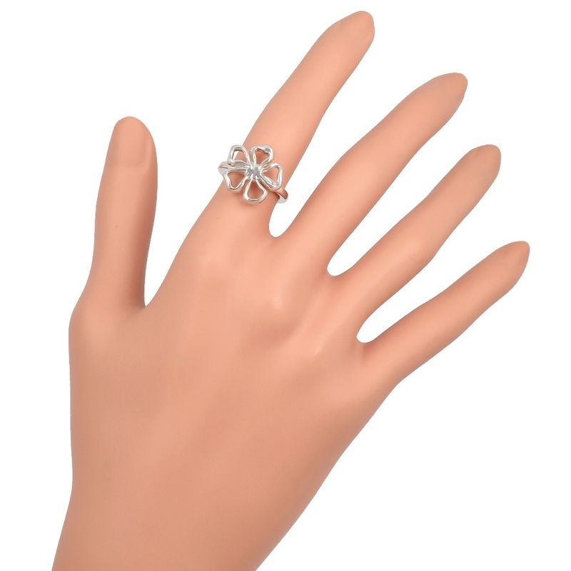 Tiffany & Co Flower Vintage Silver 925 9.5 Ladies 4.2g Ring