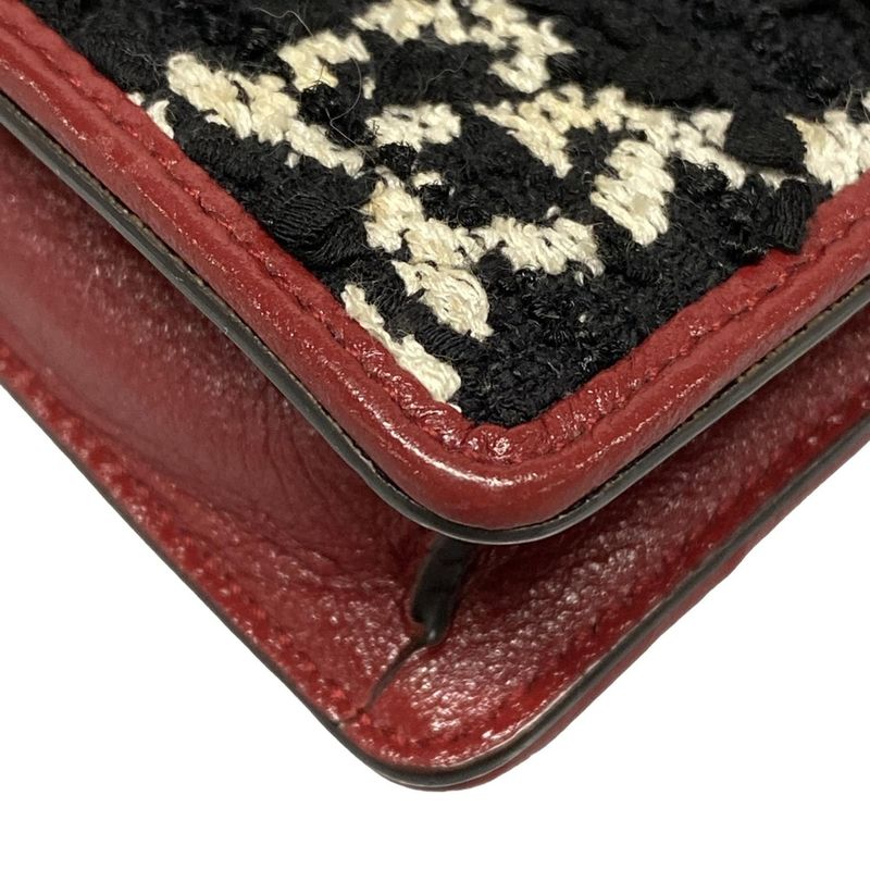 Gucci Shoulder Bag Dionysus 476432 Black White And Bordeaux Chain Shoulder/mini