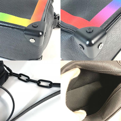 Louis Vuitton Shoulder Bag Mini Soft Trunk M30351 Taiga Leather Black