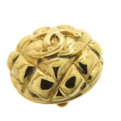 Chanel Matelasse Coco Button Earrings In Metal Ladies