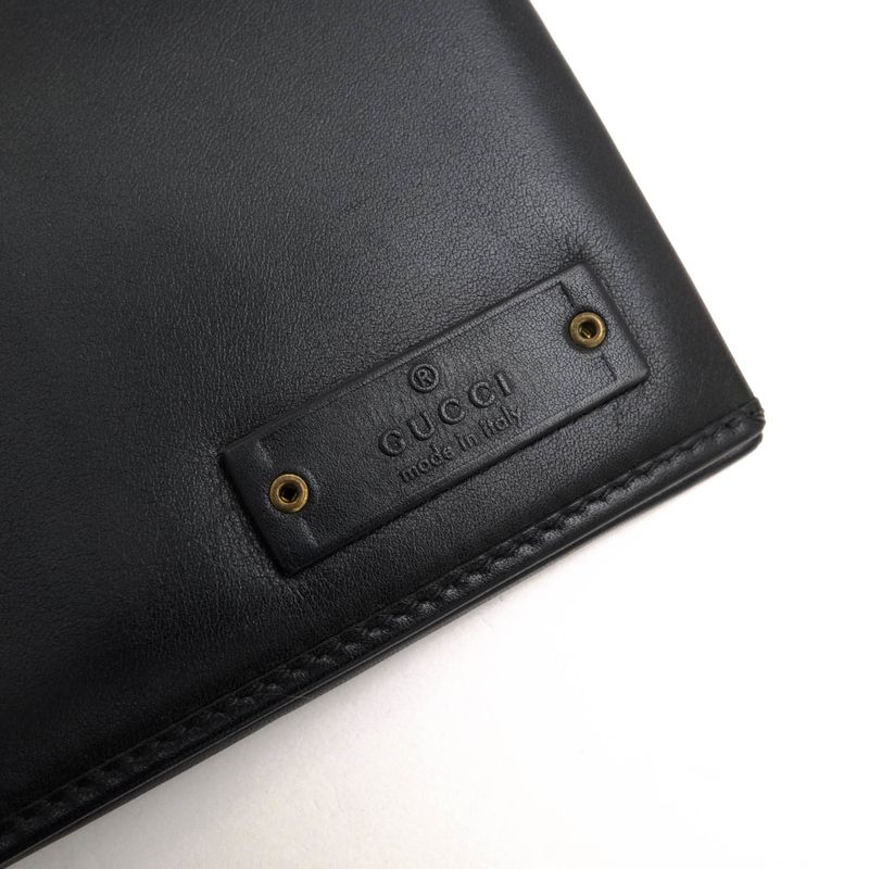 Gucci Wallet Men Leather Genuine Black 90690 1502 with Coin Purse Bifold