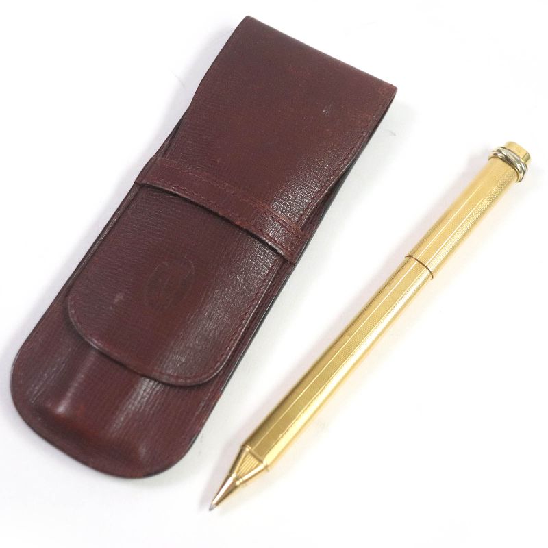 Cartier Vintage Trinity Allover Cap Ballpoint Pen Gold With Case Made In France