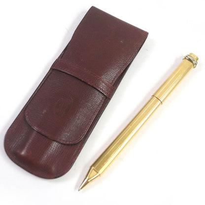 Cartier Vintage Trinity Allover Cap Ballpoint Pen Gold With Case Made In France
