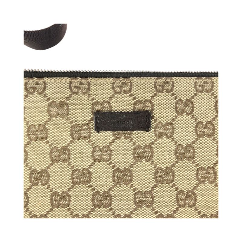 Gucci Beige Brown Silver Hardware GG Canvas/leather 114273 Shoulder Bag Women