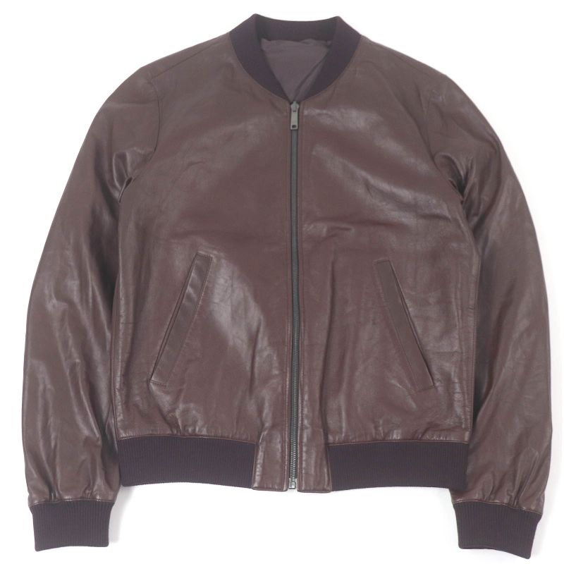 Prada Triangle Logo Triangle Plate Reversible Lamb Leather Bomber Jacket