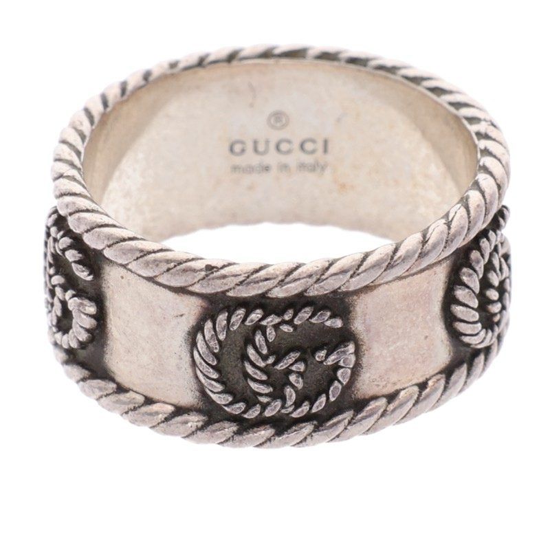 Gucci Interlocking Silver Ring Men's Size 13 15