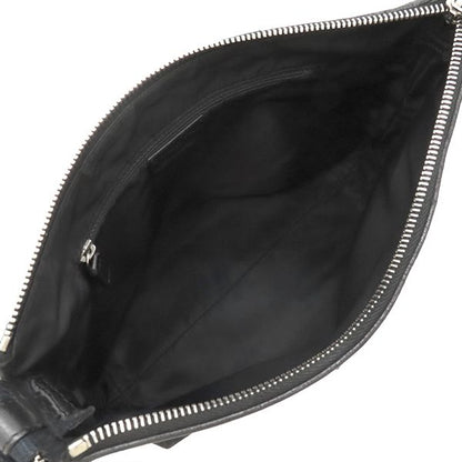 Christian Dior Shoulder Bag Trotter Leather Jacquard Black and Navy Silver