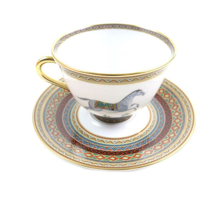 Hermes Chevaldrian Horse Tea Cup And Saucer Set Of 2 Tableware Multi With Box
