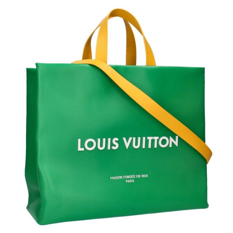 Louis Vuitton M13982 Shopper Tote MM Cowhide Leather Tote Bag Men's MM