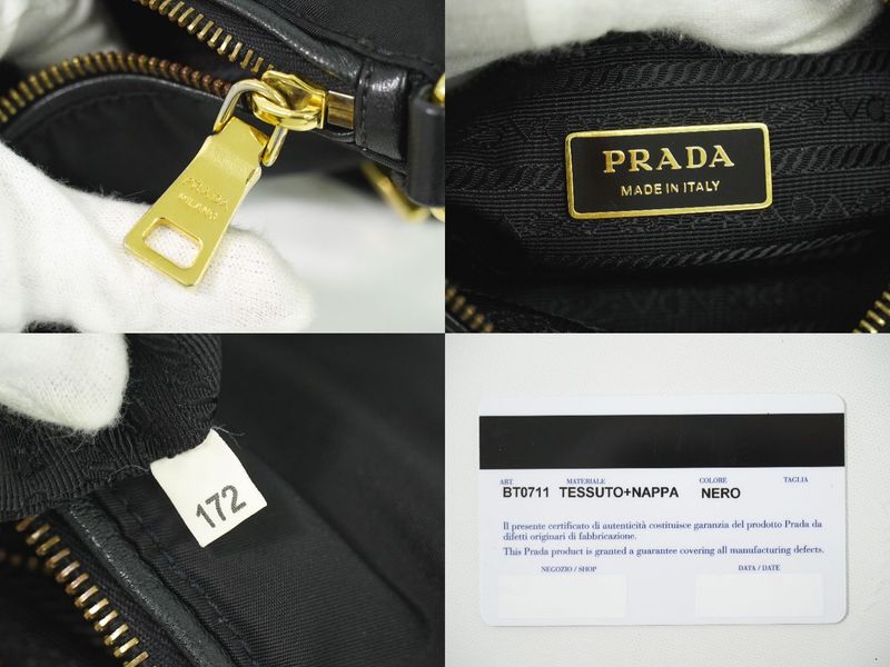 Authentic Prada Nylon Shoulder Bag Pochette Black Bt0711 Bag Pre-owned [follow-u